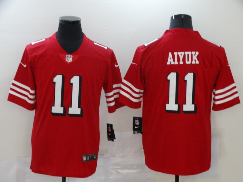 Men's San Francisco 49ers #11 Brandon Aiyuk New Red Vapor Untouchable Limited Stitched Jersey